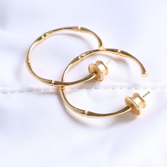 Julie Vos Hoop Earrings - Bamboo - Gold - Picture 1 of 2